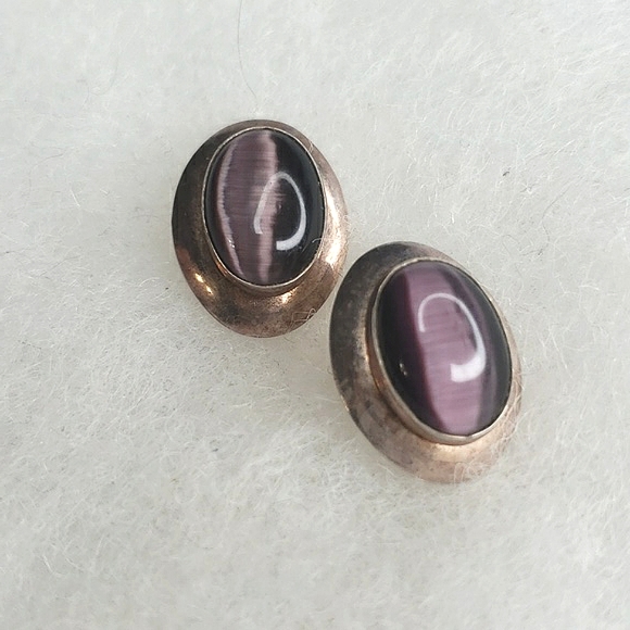 CATS EYE SODALITE STERLING SILVER EARRINGS & Necklace - Picture 4 of 6